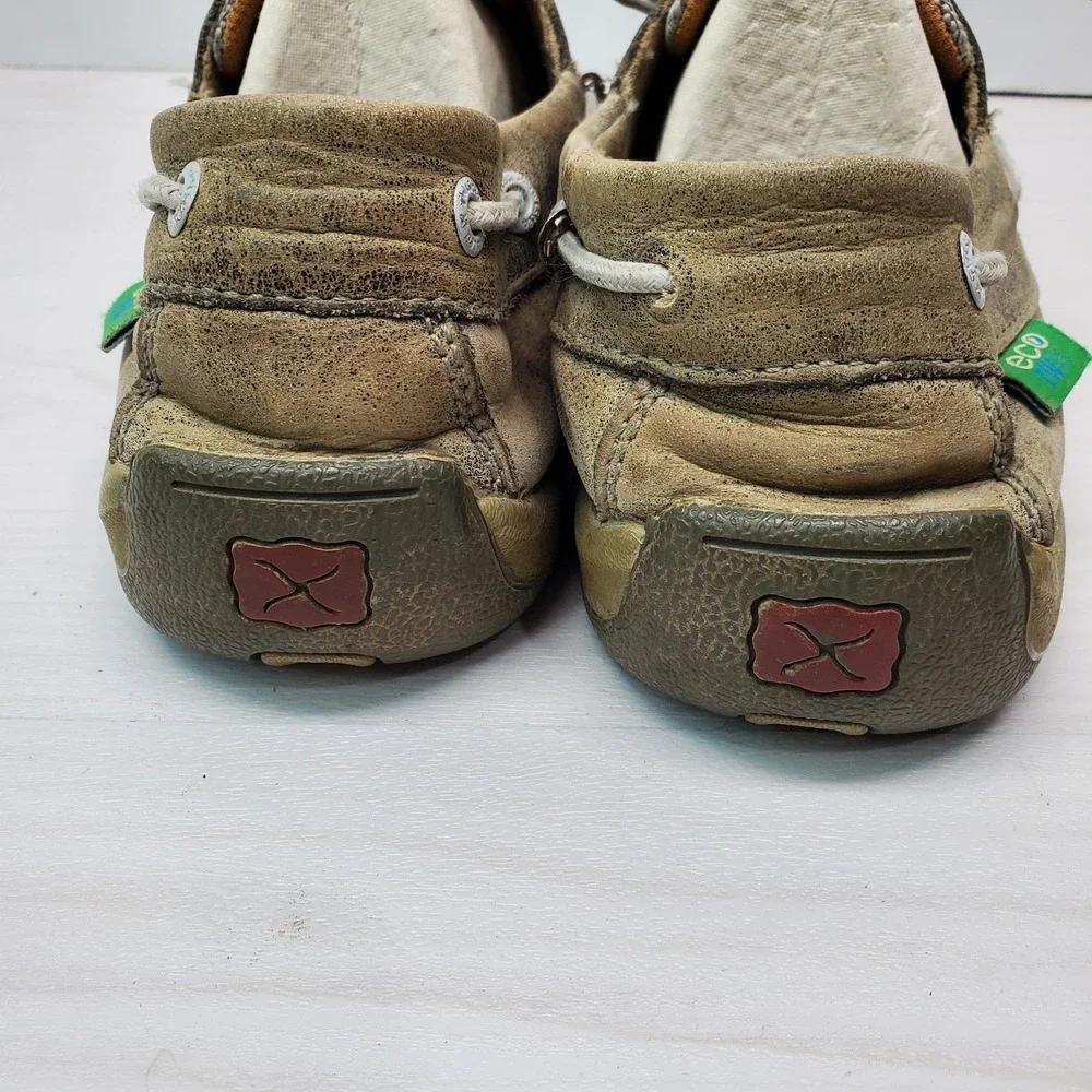 Ecco Leather & Fabric Boat Shoe 6M Youth Grey Comfort YDM0044‎ Fast Shipping